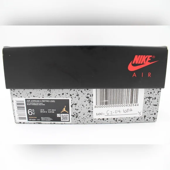 Air Jordan 4 Retro (GS) Off White/Military Blue 6.5Y - Picture 14 of 14